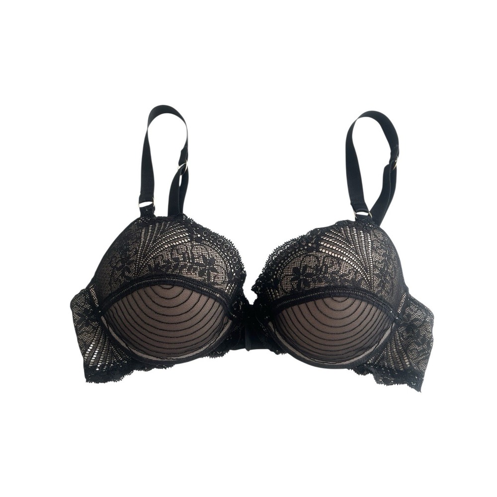 Elle Macpherson Desert Heat‎ Uplift Plunge Contour Underwire Bra Black Lace 34D